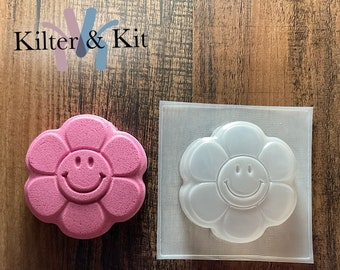 Smiley Face Flower Mold | Bath Bomb Mold | Plastic Mold | Soap Mold | Bubble Bath Mold | Craft Mold 55