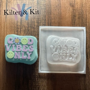 Good Vibes Only Mold | Bath Bomb Mold | Plastic Mold | Soap Mold | Craft Mold | Candle Mold | Bubble Bath Mold 79