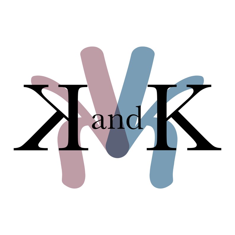 May include: A logo with the letters "X and K" in black, with a stylized design of two overlapping shapes, one in pink and one in blue.