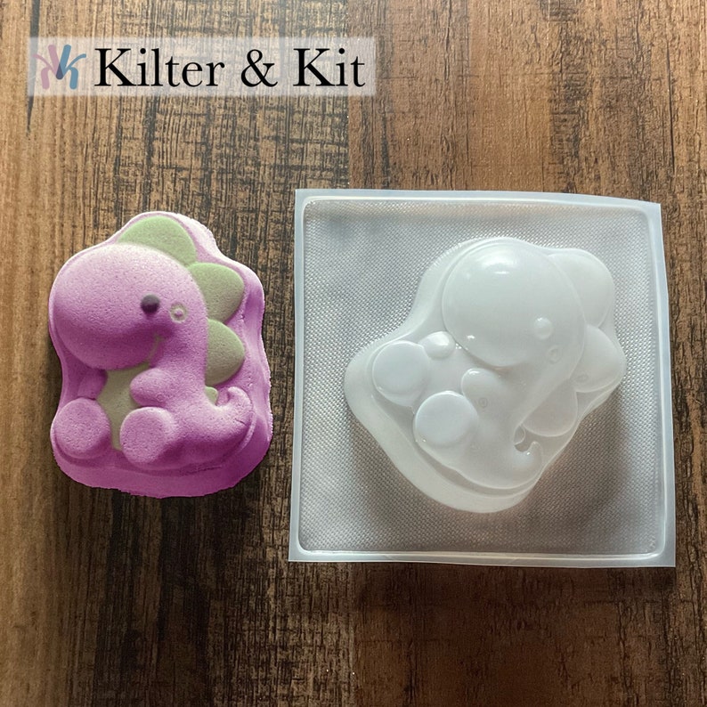 Kawaii Dinosaur Mold | Bath Bomb Mold | Plastic Mold | Soap Mold | Craft Mold | Candle Mold | Bubble Bath Mold 98 image 1