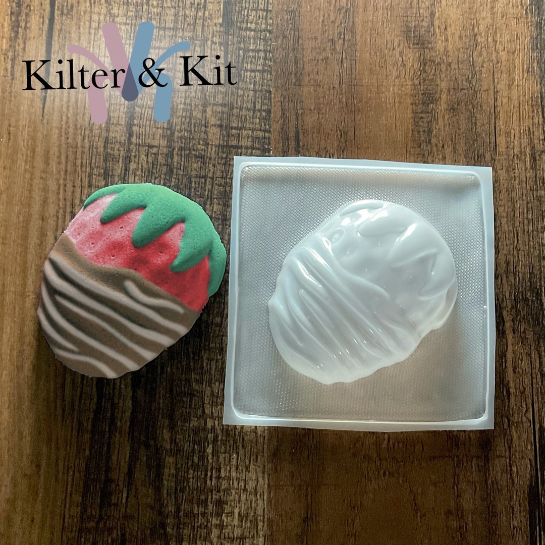 Chocolate Dipped Strawberry Mold Bath Bomb Mold Plastic Mold Soap Mold