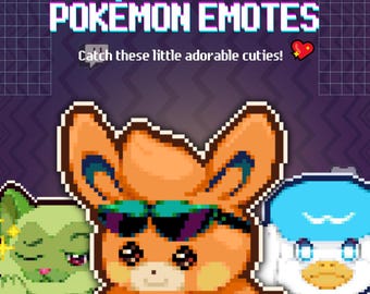Twitch Animated Emotes in Pixel Art / Sprigatito, Pawmi, Quaxly for Streamers (Digital Download)