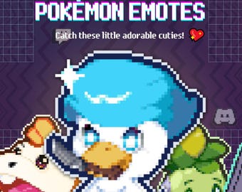 Twitch Animated Emotes in Pixel Art / Paldea Starters - Fuecoco, Quaxly, Smoliv