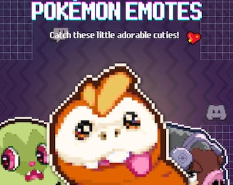 Twitch Animated Emotes in Pixel Art / Paldea Starters - Sprigatito, Fuecoco, Lechonk