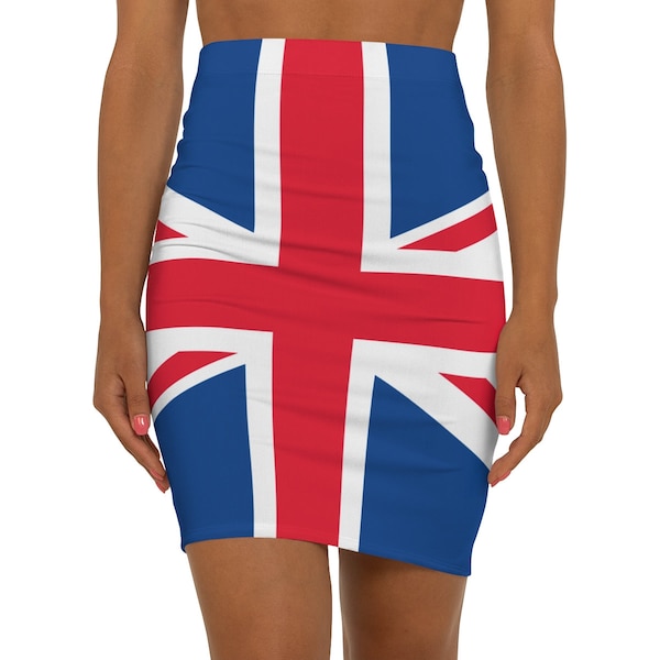 Mini-jupe femme drapeau britannique. Minijupe Union Jack