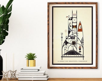 Big Bright Beautiful Tomorrow Poster Print, Two Color Options ⫸ Original Art Print ⫷ Museum Quality Giclée Printing