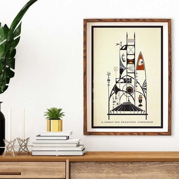 Big Bright Beautiful Tomorrow! Tomorrowland Inspired Art Print, Museum Quality Giclée, Two Color Options
