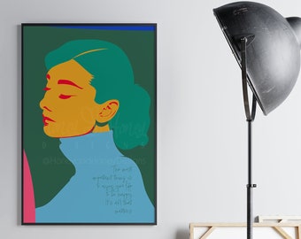 Audrey Hepburn Inspirational Quote Modern Pop-Art Abstract Poster Print, ⫸ Original Art Print ⫷ Museum Quality Giclée Printing, Cinema Icon