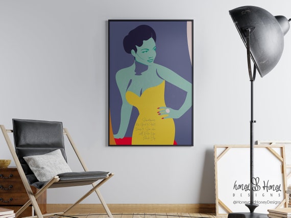 Eartha Kitt Pop Art Poster Print, Inspirational Quote Giclée