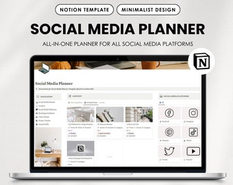 Social Media Planner Notion Template, Content Planner Notion Dashboard, Social Media Manager & Content Creator Notion Content Planner
