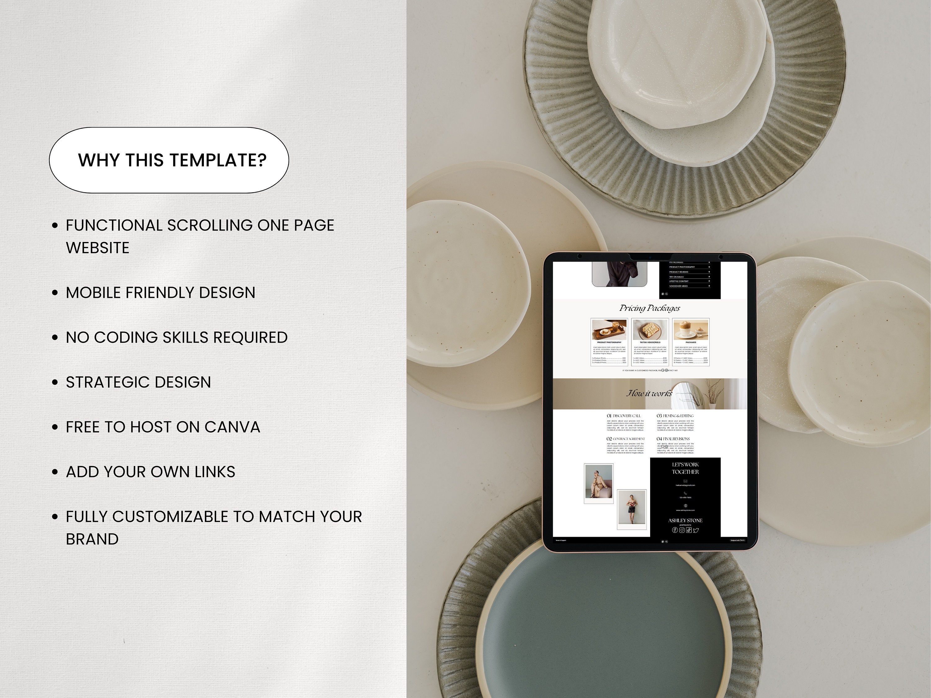 Minimalist UGC Portfolio Canva Website Template UGC Landing Page ...