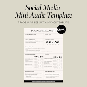 Social Media Audit Template | Media Audit Kit | Social Analytics Template