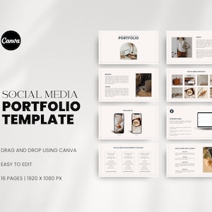 Social Media Portfolio Template | Social Media Manager Portfolio Canva Template | Digital