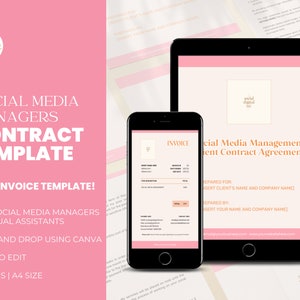 Freelance Social Media Manager Contract Template | Social Media Management Contract Template | Social Media Client Service Agreement