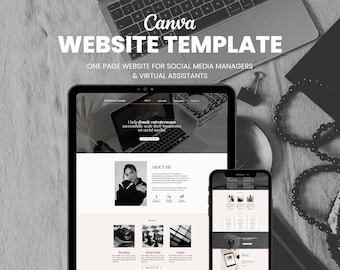 Canva Website Template, One Page Design (Digital Download)