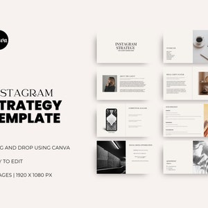 Minimalist Instagram Strategy Template | Social Medium Strategy for Social Media Manager | Digital Marketing Canva Template