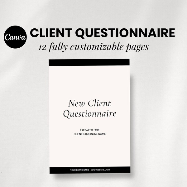 Social Media Client Questionnaire Template Etsy