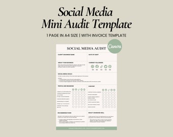 Social Media Audit Template for Social Media Managers | Client Marketing Audit Report | Social Media Channel Audit