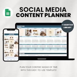Social Media Content Calendar Planner Template | Instagram Content Plan | Social Media Post Calendar | Content Ideas Planner