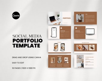 Social Media Portfolio Template | Portfolio Template for Social Media Manager | Minimalist Canva Template