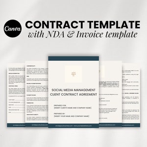 Social Media Manager Contract Template, Client Service Agreement Template, Social Media Management Client Agreement