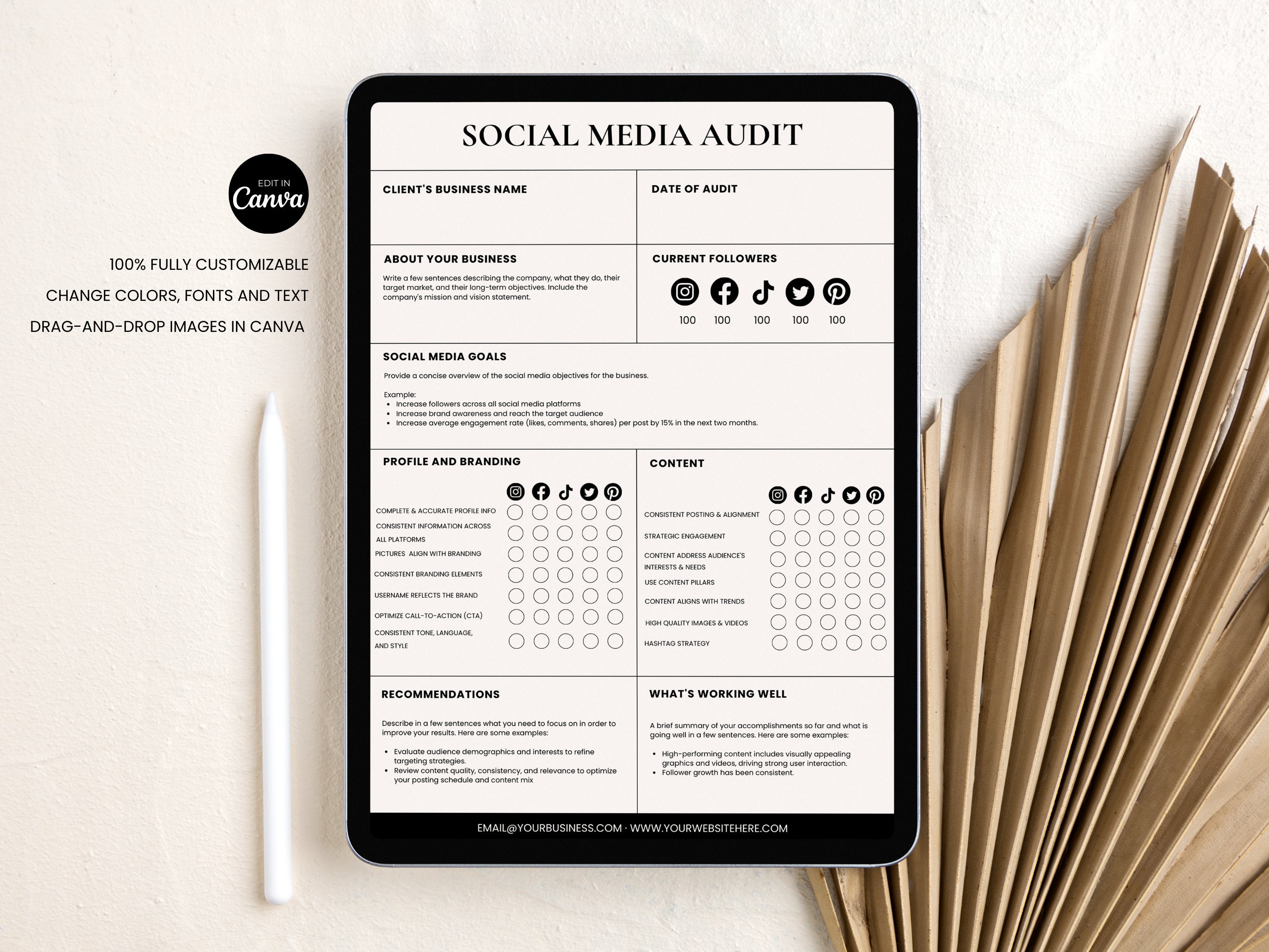 Social Media Audit Template Media Audit Kit Social Etsy Social Media Audit Template Media Audit Kit Social Etsy