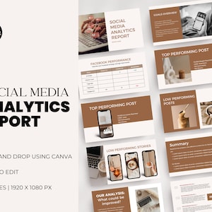 Social Media Analytics Report Template | Social Media Performance Report | Analytics Report Canva Template | Instagram Reporting Template