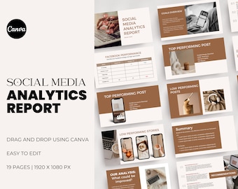 Social Media Analytics Report Template | Canva, Instagram Reporting (Digital Download)