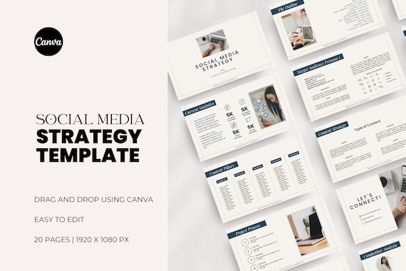 Social Media Client Strategy Template for Social Media Manager | Marketing Proposal | Editable Canva Template