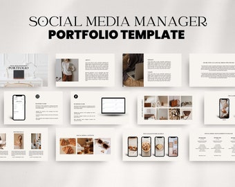 Modelo de Portfólio Minimalista para Redes Sociais | Canva (Download Digital)