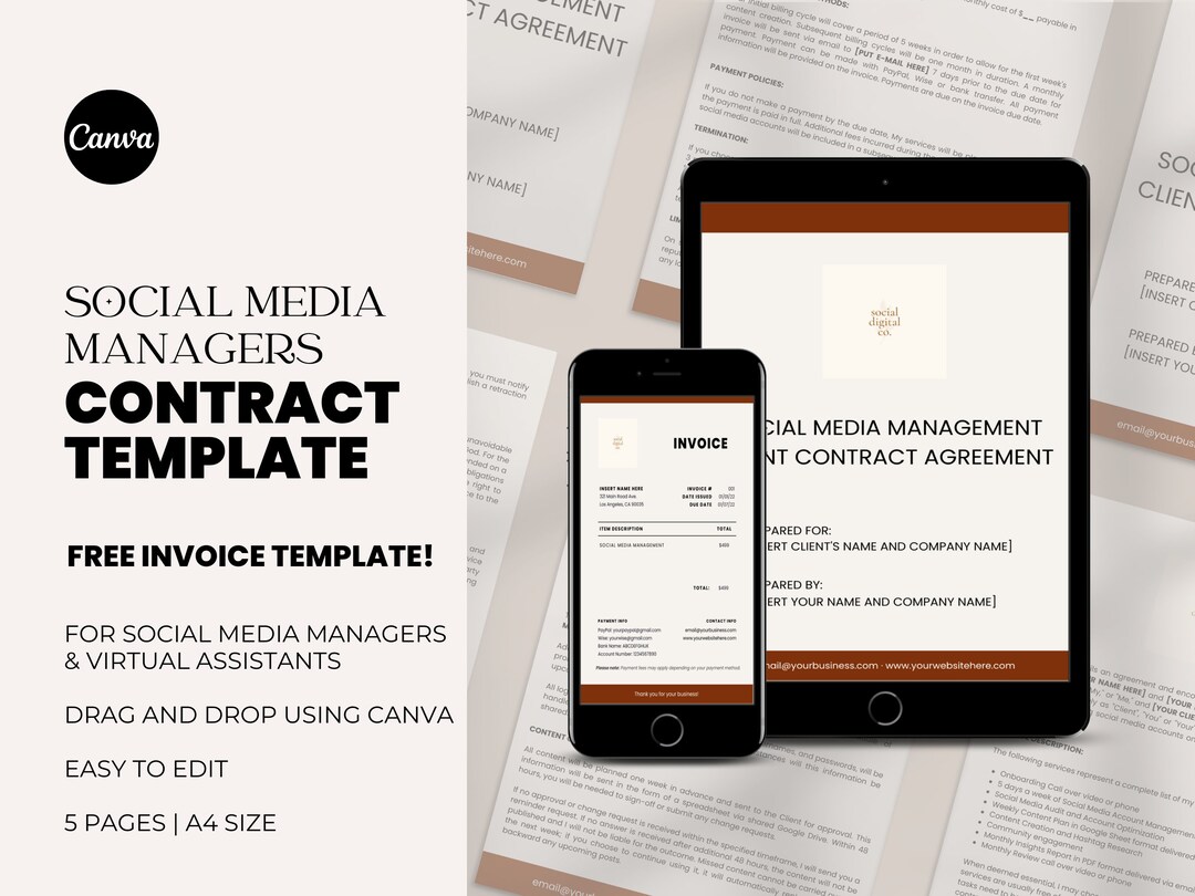 Freelance Social Media Manager Contract Template Social Media