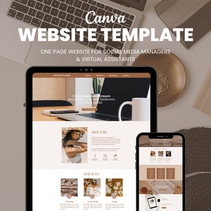Può includere: Un modello di sito web progettato per i gestori dei social media e gli assistenti virtuali. Il modello presenta un design minimalista con una tavolozza di colori neutri. Il sito web include sezioni per chi sono, servizi e informazioni di contatto.