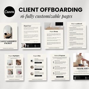 Client Offboarding Canva-Vorlage, Client Goodbye Packet, Client-Exit-Service-Leitfaden-Vorlage für Social Media-Manager