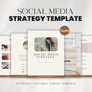 Social Media Strategy Template, Client Strategy for Social Media, Marketing Proposal, Canva Template for Social Media Manager
