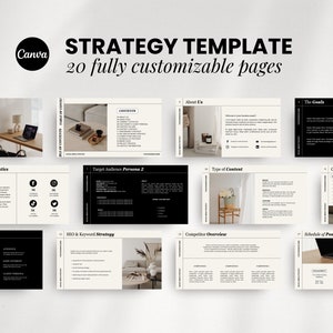 Social Media Strategy Template | Client Strategy for Social Media | Marketing Proposal | Social Media Manager Canva Template
