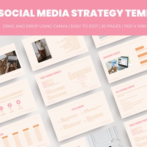 Social Media Strategy Template | Client Strategy for Social Media | Marketing Proposal | Social Media Manager Canva Template