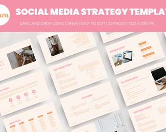 Social Media Strategy Template | Client Strategy for Social Media | Marketing Proposal | Social Media Manager Canva Template