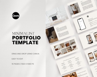 Social Media Portfolio Template | Portfolio Template for Social Media Manager | Minimalist Canva Template