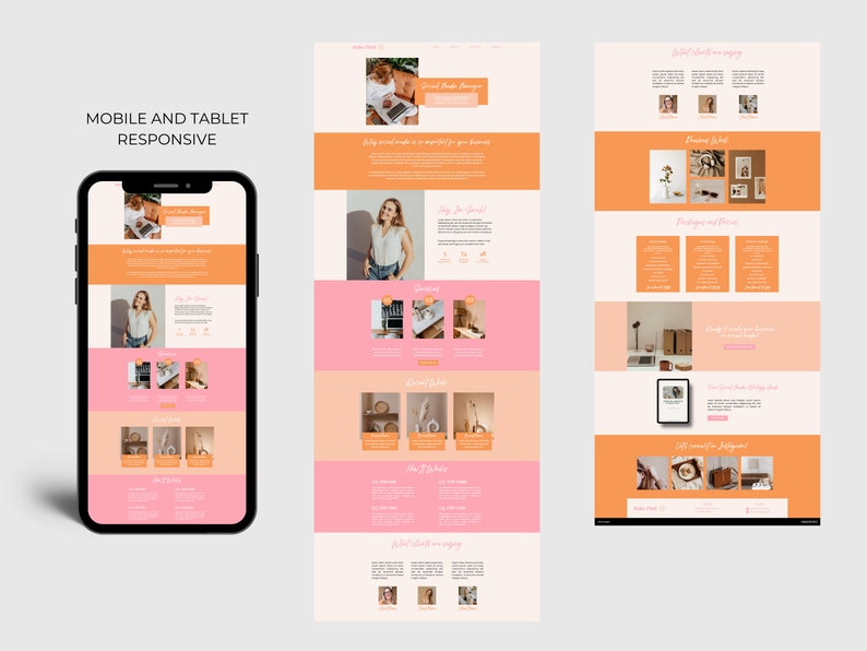 Canva Sales Page Template for Social Media Managers, Virtual Assistants