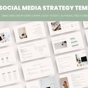 Social Media Strategy Template | Client Strategy for Social Media | Marketing Proposal | Social Media Manager Canva Template
