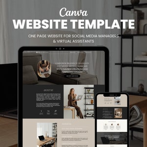 Canva Website Template for Social Media Managers, Virtual Assistants, Coaches | Canva Landing Page Template