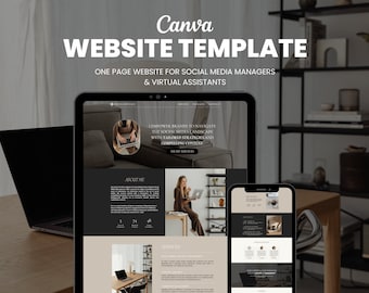 ソーシャルメディアマネージャー、バーチャルアシスタント向けCanvaウェブサイトテンプレート（デジタルダウンロード）
