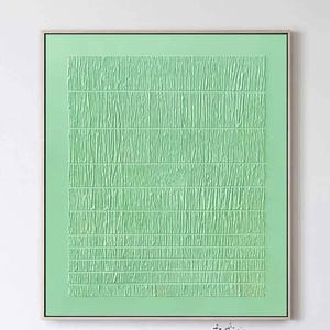Large green Minimalist Wall Art,Light green wall art,Sage green Minimalist wall art,wabi sabi wall art ,Neutral green 3D abstract art Canvas