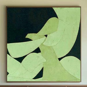 Sage green Minimalist wall art,Black wabi sabi wall art ,sage green wall art,Large green Minimalist Wall Art,Neutral green Retro wall decor