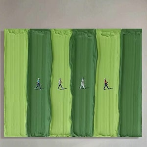 Green textured wall art large wall art Green golf wall art Custom Green Minimalist Art Original golf canvas art Green 3D art gift for him