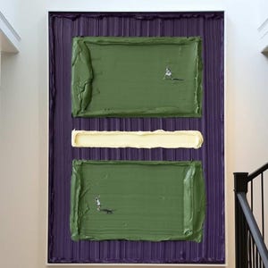 Green Tennis Court Painting Green Minimalism texture Tennis Wall Art French Open Women&#39;s singles Tennis Art Tennis Lovers Gifts Sports Decor