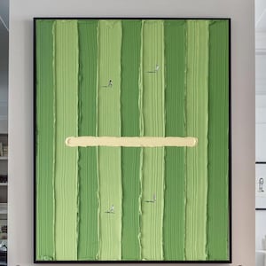 Tennis Wall Art Tennis Painting Green Textured Wall Art Green 3D Texture Painting Tennis Lovers Gifts Green Minimalist Art Customized gifts