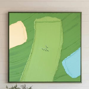Original golf canvas wall art Green textured wall art gift for him unique gift Green golf art Green 3D texture painting Green Minimalist Art