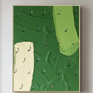 golf art,Green golf art ,Green textured wall art,Custom work gift Green Minimalist Art Original golf canvas art Green 3D texture painting