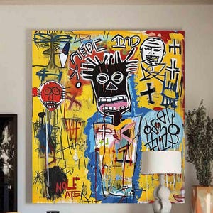 graffiti abstract art, JeanMichel Basquiat, pop art, large graffiti art, Street graffiti art, graffiti art, graffiti wall decor,Modern art